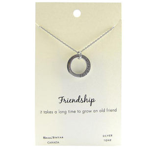 Necklace Friendship  Engraved Circle Charm