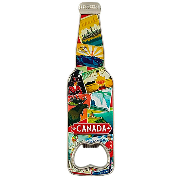 Beer Shape Bottle Canada Collage  Opener Magnet