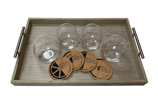 4 Gin Glass and Coaster Set