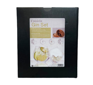 4 Gin Glass and Coaster Set