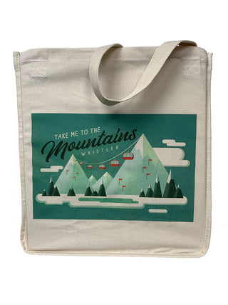 Retro Whistler Gondola Peak to Peak Tote Bag