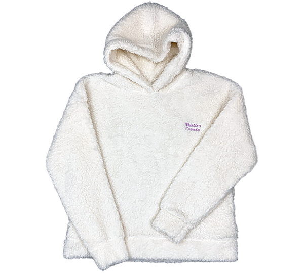Cream Color  Ladies Whistler  Embroidered  Teddy Fleece Hooded Sweater