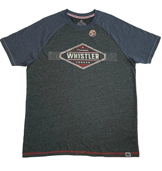 Men's Short  Blue Sleeve & Dark Grey Torso  Henley 