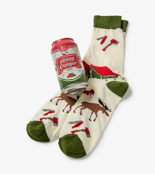  Hoppy Camper Socks in Beer Can