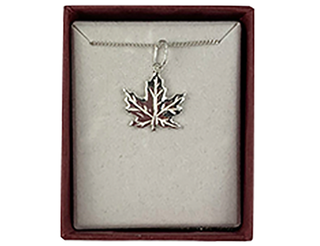 Necklace Red Maple Pendant Sterling Silver
