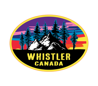 Whistler Mountain and Trees  Oval Bumper Sticker