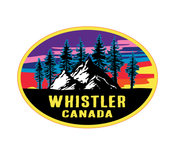 Whistler Mountain and Trees  Oval Bumper Sticker