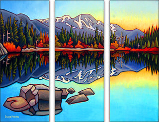 Triptych  Lost Lake View Wooden Wall Plaque