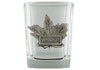 Shot Glass Maple Leaf Pewter Embellished 