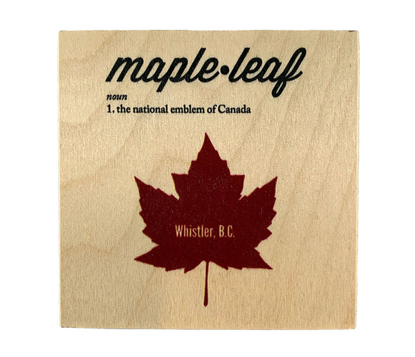 Maple Leaf Print  Reclaimed Wood Coaster