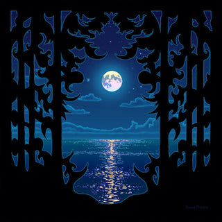 Moon Over Water Wooden Wall Art Plaque 4