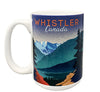 Black Bear by the Lake and Snowy Mountains Tall Mug