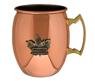 Copper Mug Maple Leaf Pewter Embellished 