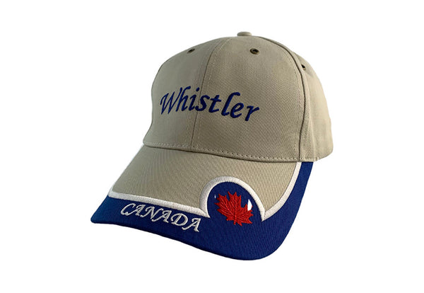 Cream Whistler Canada  & Maple Leaf Embroidered Ballcap