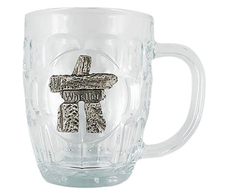 Beer Mug Maple Leaf Pewter Embellished 