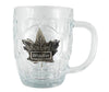 Beer Mug Maple Leaf Pewter Embellished 