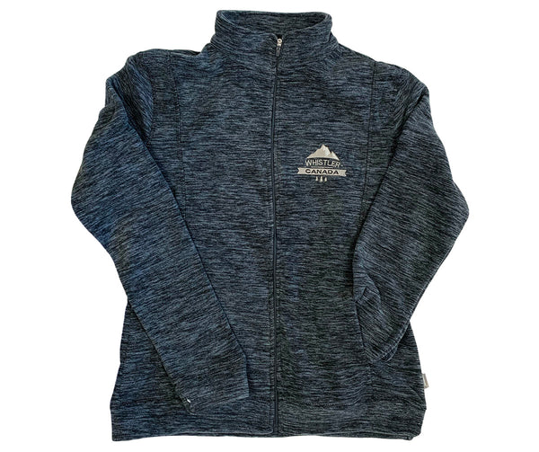 Ladies Grey Jacket Fleece Whistler Canada Mountain Embroidered