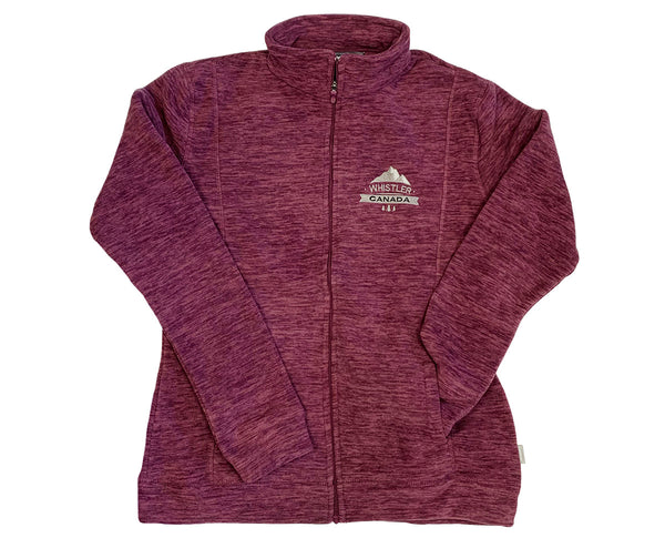 Ladies Plum Jacket Fleece with Whistler Canada Mountain Embroidered