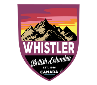 Whistler British Columbia  Crest Shape Bumper Sticker