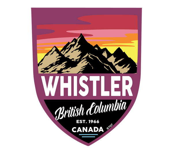 Whistler British Columbia  Crest Shape Bumper Sticker