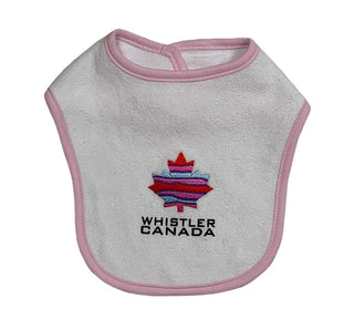 Infant Maple Leaf Stripe Embroidered Terry Bib