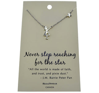 Girl Reaching for the star charmed necklace 