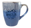 Whistler Mountain Tall Blue Reactive Glaze Taper Mug