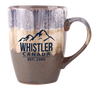 Whistler Mountain Tall  Taupe Reactive Glaze Taper Mugug