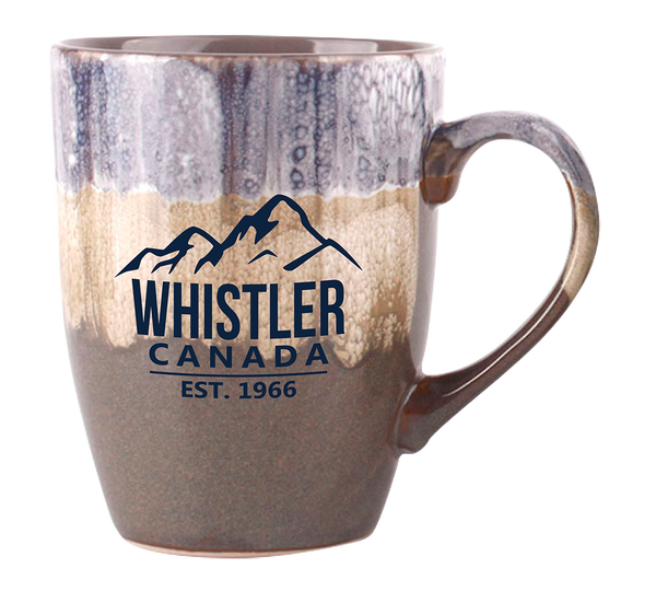 Whistler Mountain Tall  Taupe Reactive Glaze Taper Mugug