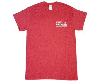 Men's   Heather Red Full Back  & Front  left Chest  Print T-shirt
