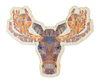 Geo Moose Wood Sticker