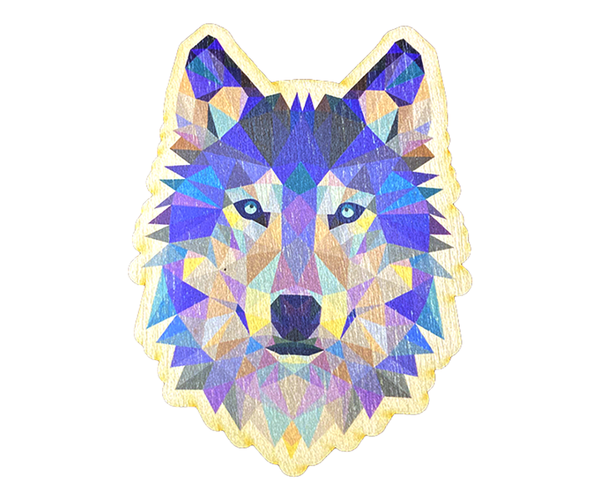 Geo Wolf Wood Sticker