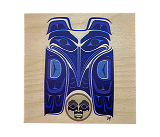 Haida Raven Reclaimed Wood Coaster