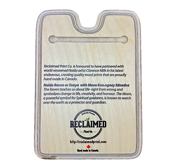 Back of Haida Raven Wooded Wall Plaque 5