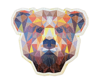 Geo Bear  Wood Sticker