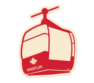 Red Gondola  Shaped Whistler Bumper Sticker