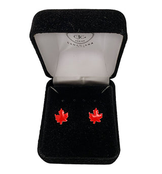 Stud Earrings Red Maple Sterling Silver