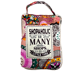 Foldable Floral Shopping Bag Shopaholic
