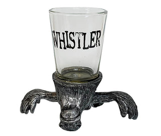 Upside Down Moose Pewter Shot Glass