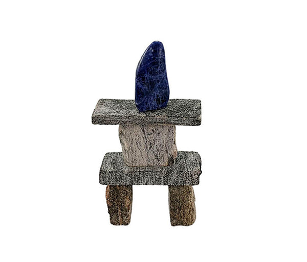 Handmade Soladite Head Inukshuk Figurine