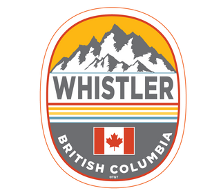 Whistler British Columbia  with Canada Flag Bumper Sticker