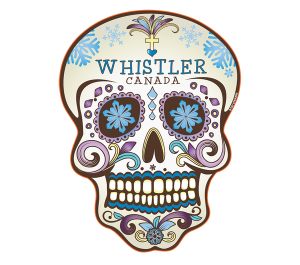 Sugar Skull Whistler Canada Bumper Sticker