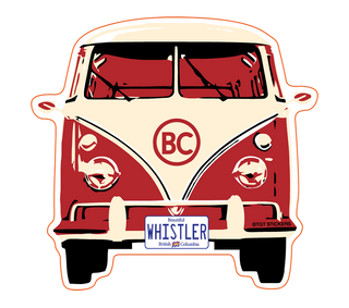 VDub Shape with Whistler License Plate  Bumper Sticker