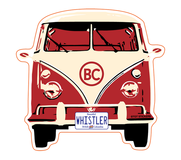 VDub Shape with Whistler License Plate  Bumper Sticker