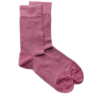 Baby pink socks with  tonal diamond pattern