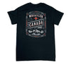 Men's Black Full Back & Left Chest Print T-shirt