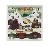 Whimsical Retro Whistler Winter Ceramic Coaster