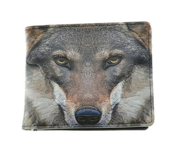 Wolf Face Billfold Black Wallet