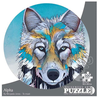 Indigenous Art Wolf Face Puzzle (500pc)