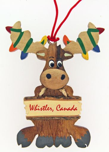 Wooden Ornament Moose with 